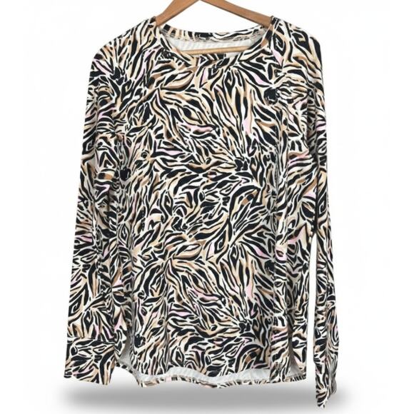 Lilly Pulitzer Womens M Luxletic Blythe UPF Can You Zee Me Zebra Pullover Top - Picture 1 of 9